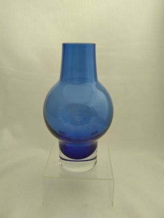 Riihimaki Vintage Glass Vase,  Pat 1371,  Designed By Aimo Okkolin