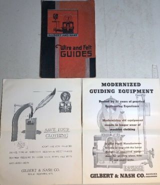 Vintage 1900’s Gilbert & Nash Paper Machinery Wire Felt Guides Book - Ad Inserts