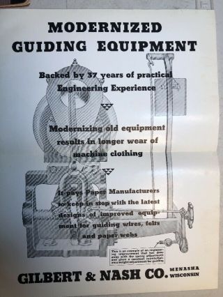 Vintage 1900’s Gilbert & Nash Paper Machinery Wire Felt Guides Book - Ad Inserts 4