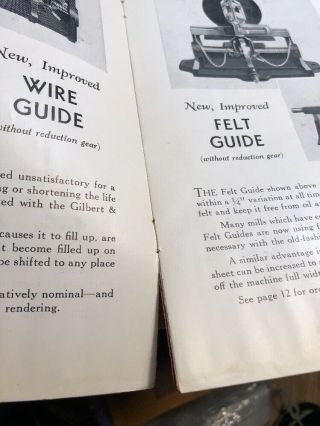 Vintage 1900’s Gilbert & Nash Paper Machinery Wire Felt Guides Book - Ad Inserts 5
