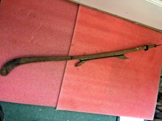Mw1 Vintage Primitive Ice Fishing Rod Wooden 33 " Ice Pick 1 Of A Kind Oak