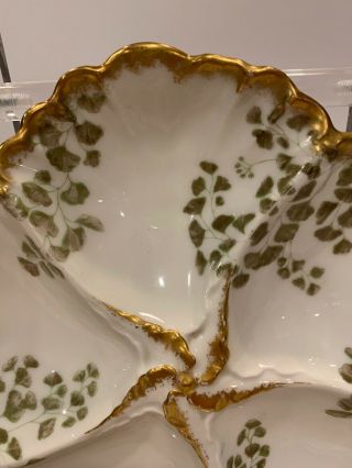 Large Vintage Limoges Gold White France Porcelain Divided Serving Tray Dish 4338 2