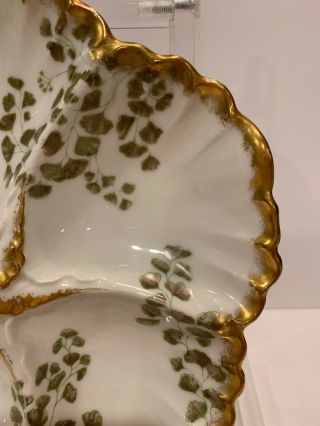 Large Vintage Limoges Gold White France Porcelain Divided Serving Tray Dish 4338 3