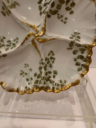 Large Vintage Limoges Gold White France Porcelain Divided Serving Tray Dish 4338 4