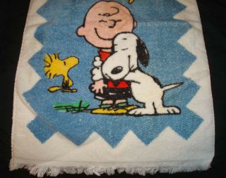 Vintage United Feature Syndicate Peanuts Snoopy Charlie Brown Cotton Bath Towel 3