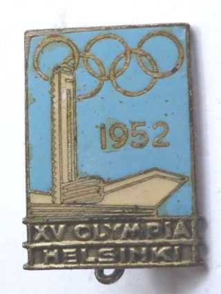 1952 OLYMPIC GAMES HELSINKI VINTAGE ENAMEL PIN BADGE BUTTON 2