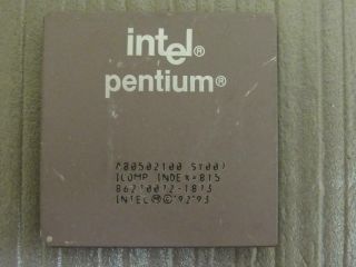 Intel Sy007 Pentium 100mhz Vintage Ipp Cpu Processor A80502100 Ceramic/gold Pins