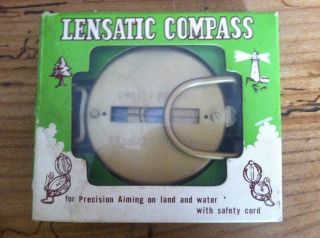 Vintage Lensatic Compass Model 23213 Precision Aiming Made In Japan N.  O.  S.