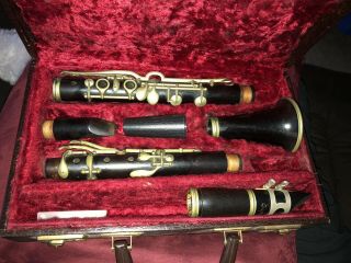 Vintage Albert System Clarinet With Esprit Mouthpiece,  Approx.  27”l Assembled