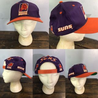 Phoenix Suns Mens Vintage Old School Hat Cap Purple Orange Snapback Basketball