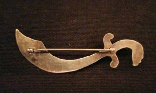 Vintage Native American Indian Sterling Silver Sword Brooch Pin 2