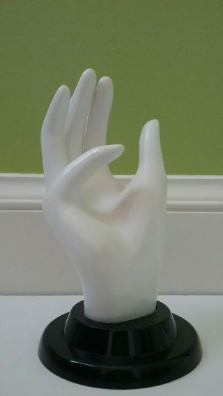 Vintage Hand Jewelry Display With Base - Plastic - 1990