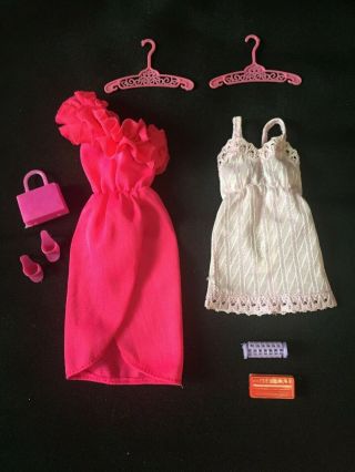 Vintage Mattel Barbie Old Fashion Tag Outfit W/ Accessories 2
