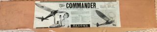 Vintage " The Commander " Megows Model Airplane Kit