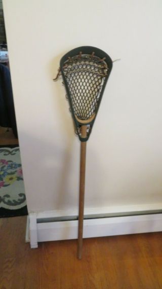 Vintage Wood Handle & Plastic Lacrosse Stick 40.  5 Brine ? Stx ?