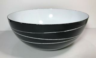Vintage Cathrineholm Of Norway Saturn Enamel Bowl Black & White 11 - 1/8 "
