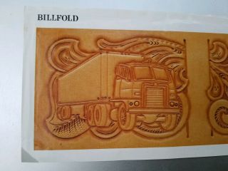 Vtg Craftaid Semi Truck Trucking Leather Wallet Billfold Template Pattern 6530