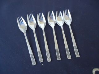 6 Vintage Retro Splayds Buffet Forks Stainless Steel