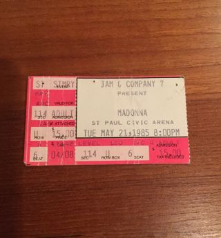 Madonna - Like A Virgin Tour - Vintage Concert Ticket Stub - 1985 St.  Paul Mn May 21st
