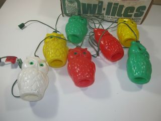 Vintage Retro Owl Party Lites Lights Blow Mold Howell 2
