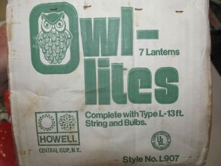 Vintage Retro Owl Party Lites Lights Blow Mold Howell 4