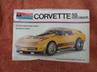 Vintage Monogram Corvette Ss Hatchback Model Kit 1/24 Scale 2212 Complete