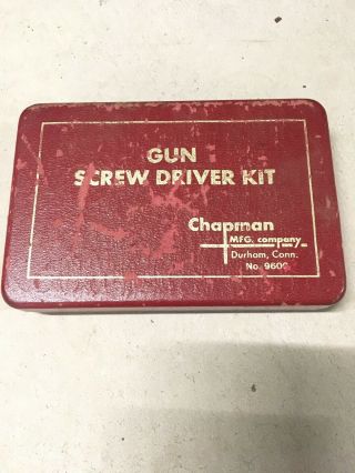 Exc The Chapman Mfg.  Co.  Kit No.  9600 Gunsmith Screw Driver Set Vintage