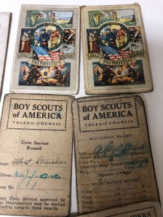 Vintage Boy Scout Sash w 4 Merit Patches 1920’s 30’s and Membership Cards BSA 3