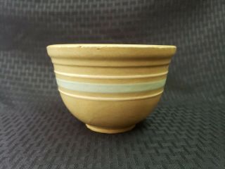 Vintage Watt Pottery Stoneware Mixing Bowl 6 " Light Blue Stripe Rare