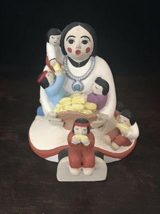 Vintage Native American Clay Pottery Storyteller Figurine