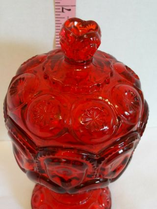 VTG LE Smith Ruby Red Moon and Stars Lidded Compote 1970s RARE 2