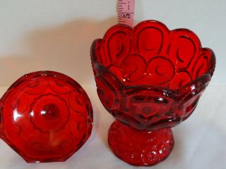 VTG LE Smith Ruby Red Moon and Stars Lidded Compote 1970s RARE 5