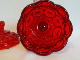 VTG LE Smith Ruby Red Moon and Stars Lidded Compote 1970s RARE 7