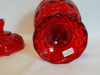 VTG LE Smith Ruby Red Moon and Stars Lidded Compote 1970s RARE 8