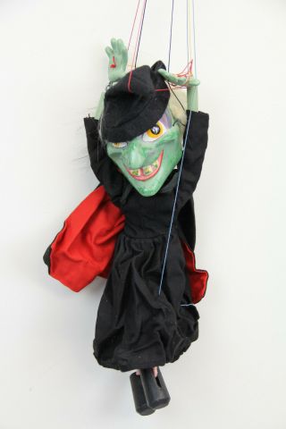 Vintage Wicked Witch Pelham Puppet Marionette England Retro Scary Fairytale
