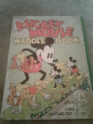 Very rare 1934 MICKEY MOUSE Waddle Book Children ' s Vintage Disneyana 2