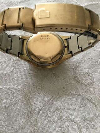 Vintage 10k Gold Filled Pulsar Time Computer Men ' s LED Digital Watch (for repair 3