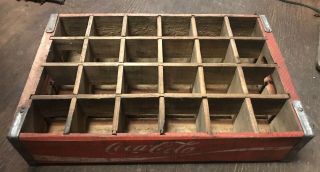 Vintage Coca - Cola 24 Bottle Wooden Crate