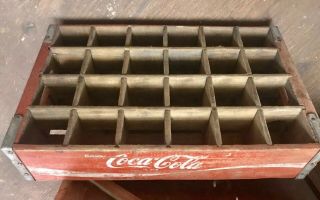 Vintage COCA - COLA 24 Bottle Wooden Crate 2