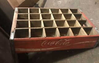 Vintage COCA - COLA 24 Bottle Wooden Crate 6