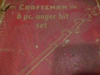 Vintage Craftsman 6 pc.  Auger Bit Set No.  9 - 4156 2