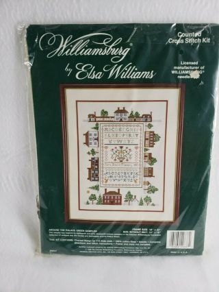 Elsa Williams Cross Stitch Kit Williamsburg 29637 Sampler Opened Vintage 1989