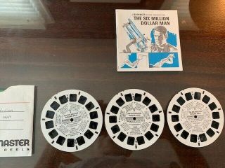 Vintage 1974 View - Master Six Million Dollar Man 3 Reel Set,  Booklet