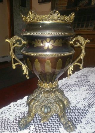 Vintage 19th C.  Urn Trophy Style Banquet Parlor Oil Lamp Base - Look Gwtw