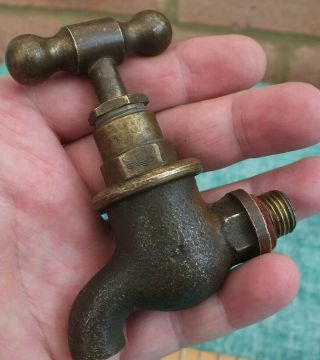 Reclaimed Vintage Solid Bronze / Brass Cold Water Tap Great Patina (3)