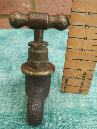 RECLAIMED VINTAGE SOLID BRONZE / BRASS COLD WATER TAP GREAT PATINA (3) 3