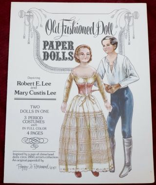 1977 Uncut Robert E.  Lee & Mary Curtis Paper Dolls Peggy Jo Rosamond Doll