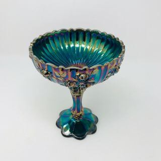 Fenton Vintage Rose Design Amethyst Carnival Glass Candy Dish