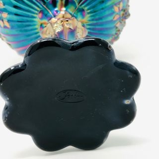 Fenton Vintage Rose Design Amethyst Carnival Glass Candy Dish 6