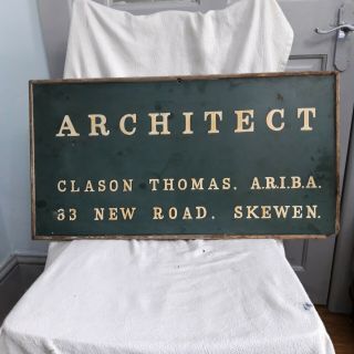 Antique Vintage Painted Architect Wooden Trade Sign LARGE. 2